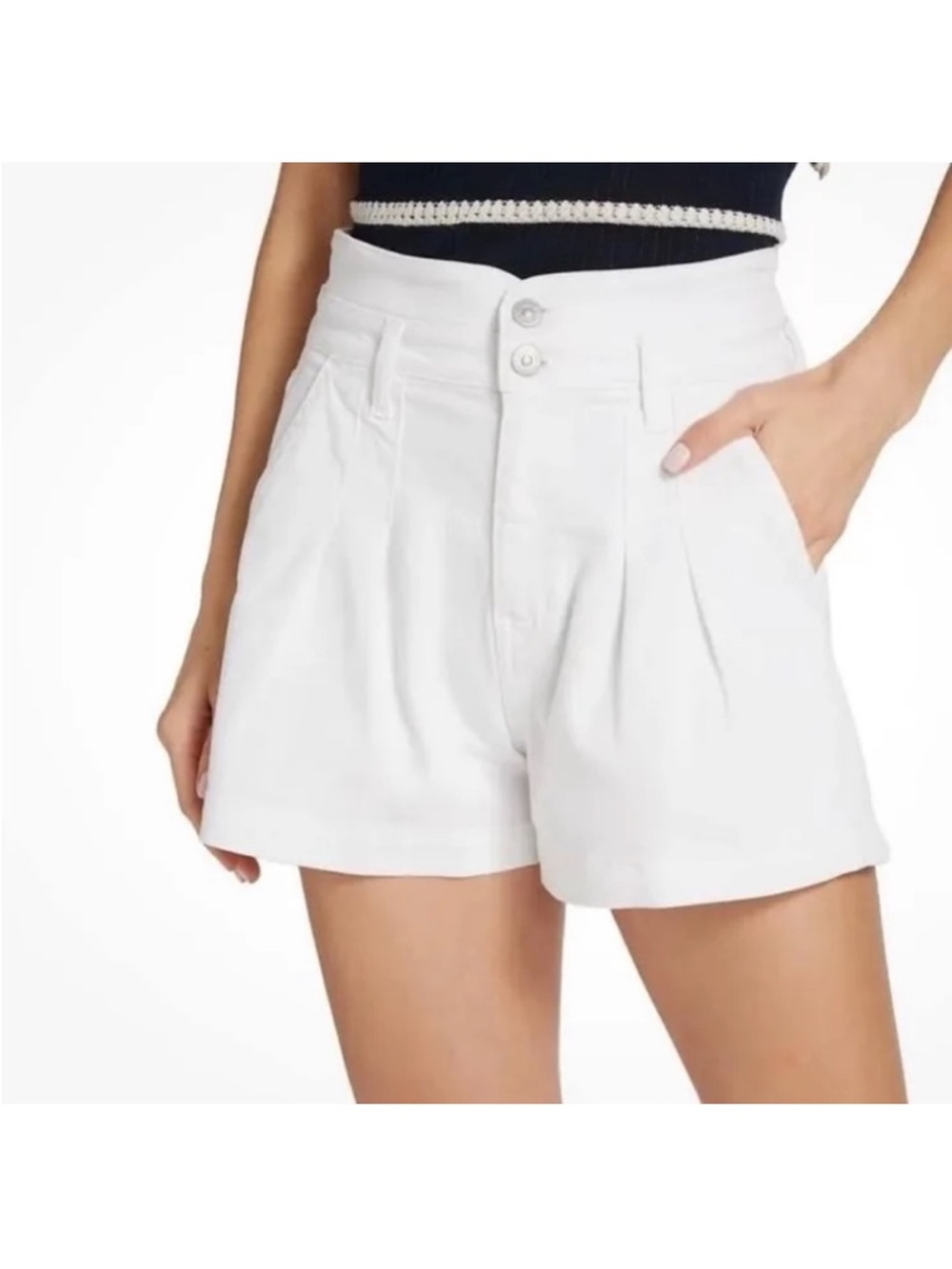 Veronica beard High-Rise White Pleated Women's Shorts